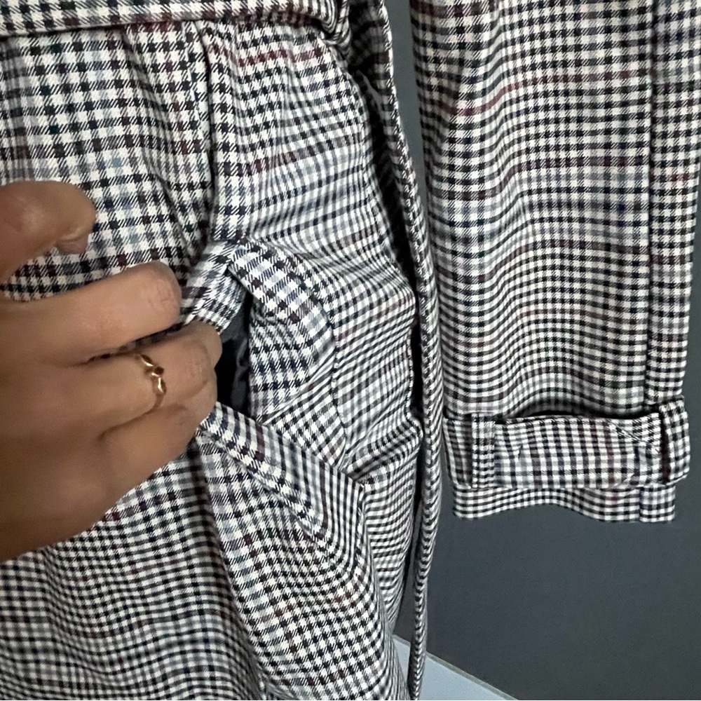 ASOS Houndstooth Check Trench Dress Belted Midi Long Sleeve US 4 - Picture 5 of 11